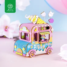 Robud DIY 3D движущаяся деревянная игра-головоломка, музыкальная шкатулка, игрушка для девочек, подарок для детей, детей, взрослых, AMD61, дропшиппинг