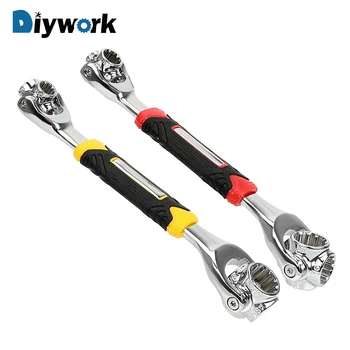 

DIYWORK Car Repair Tools Torque Wrench Double Head Ratchet Wrench Wrench Tools Multifunction Wrench Spline Bolts