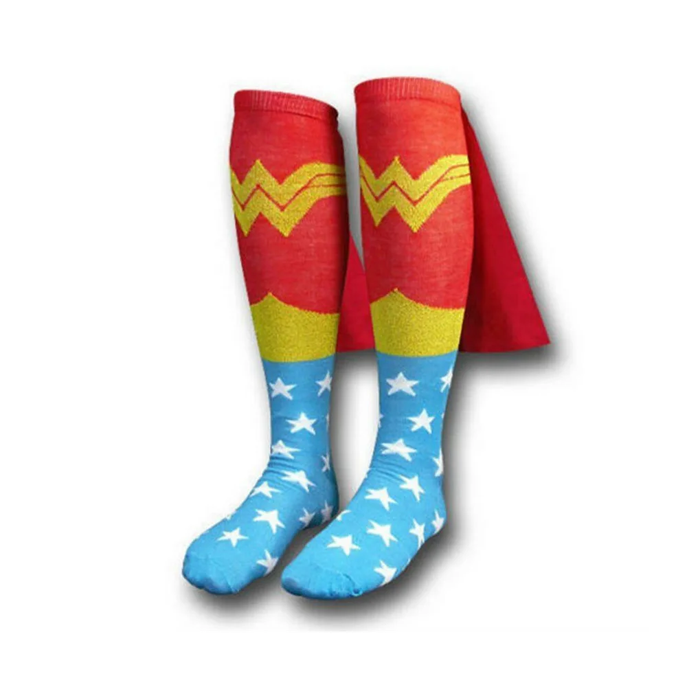 Мужские хлопковые носки DC Super Hero Супермен Бэтмен до колена с накидкой чулки для женщин косплэй костюм носки девочек рек