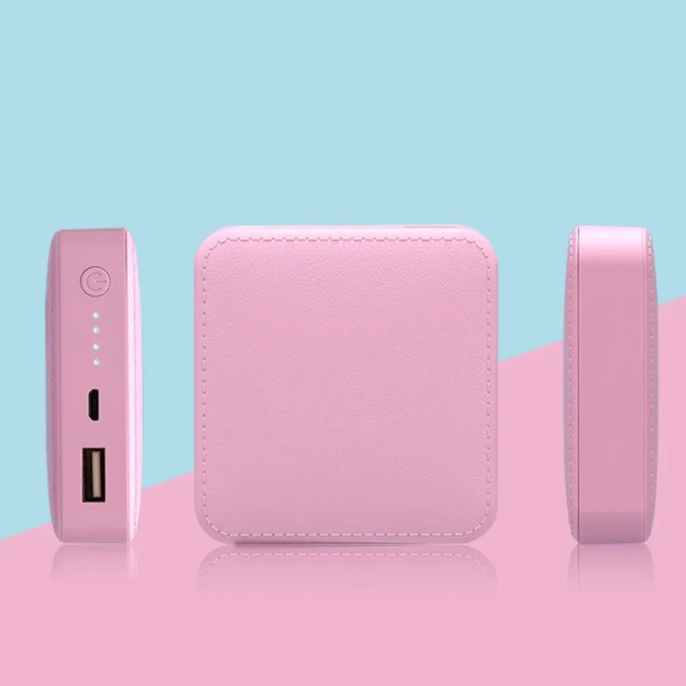 Small Size Soft PU Leather External Power Bank 6000mAh Outdoor Travel Battery Charger Power Supply for Smartphones