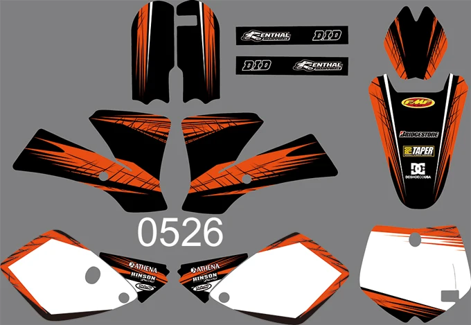 3 м 4 вида стилей команда графика фоны наклейки для KTM SX 65 2002 2003 2004 2005 2006 2007 2008 - Цвет: 0526
