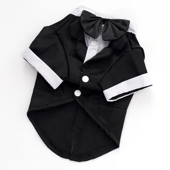 Pets Dog puppy Clothes Pets Clothing TaoBao Marry Suit Full Dress Gentleman Teddy Clothes CW-YF35 Black 