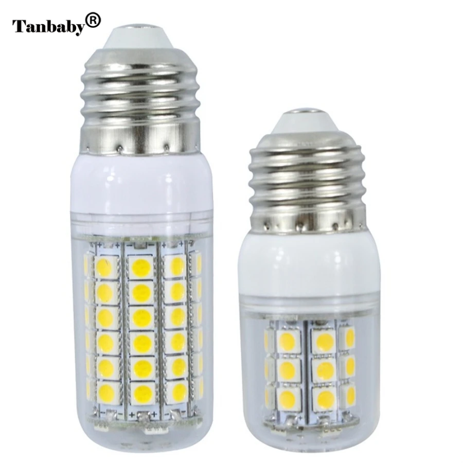 Tanbaby 1 шт. E27 18 W светодиодные кукурузные лампы высокой яркости 5050 SMD 69 светодиодный s 220 V Высококачественная Кукуруза Светодиодный лампа потолочный светильник теплый белый/белый