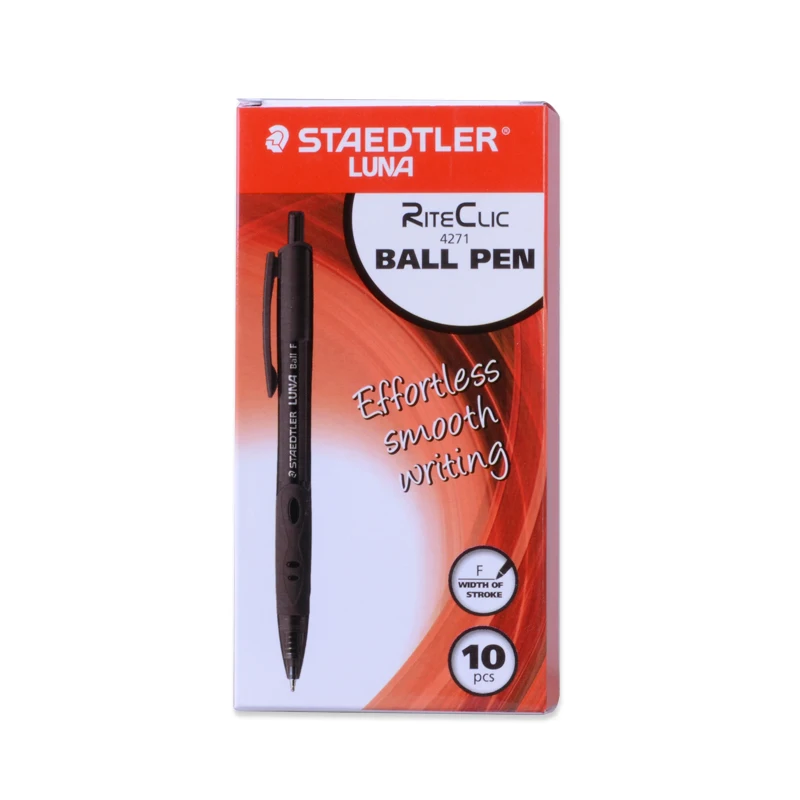 black 10 шт./компл. Германии Staedtler 4271 шариковая ручка гелевая ручка 0,7 мм Пресс Тип резиновая ручка сменными пополнение усилий плавно - Цвет: black