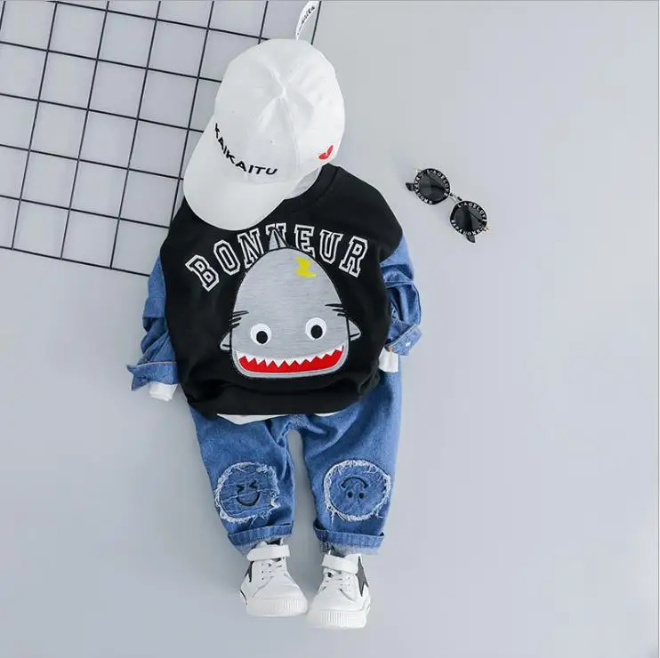 Boys Spring and Autumn Set New Cartoon Pattern Baby Set Child Set Boys and Girls Set Fashion Casual Children's Wear - Цвет: style 2