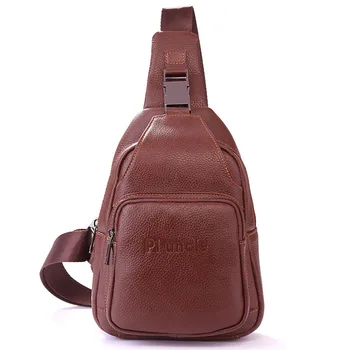 

New Men High Quality Vintage Genuine Leather First Layer Cowhide Riding Sling Chest Bag Travel Leisure Crossbody Shoulder Pack