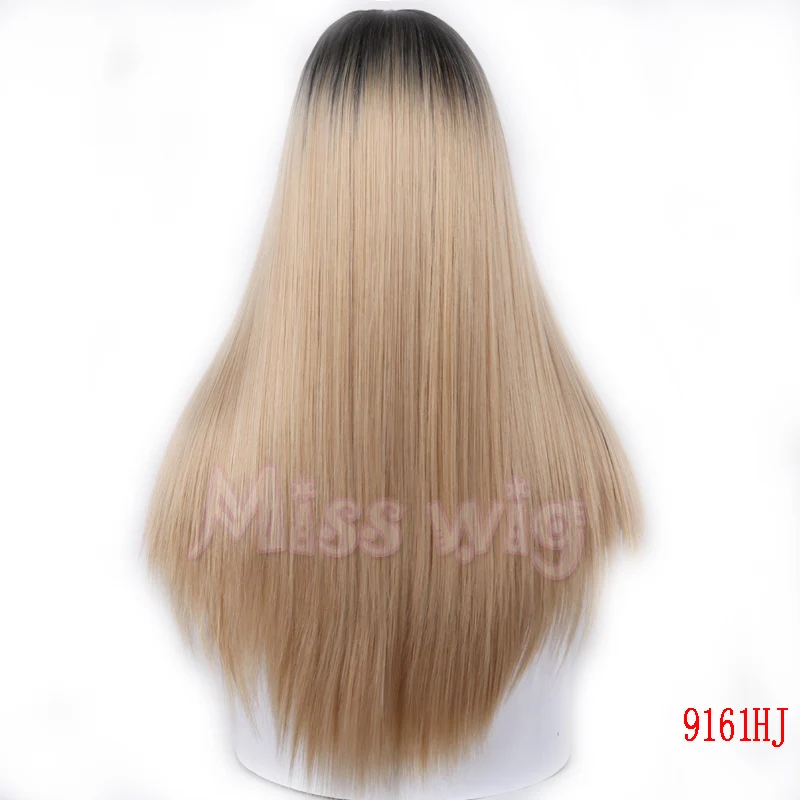 MERISI волосы длинные прямые Омбре фиолетовый Жаростойкие синтетические волосы парики для женщин 7 цветов высокотемпературное волокно - Цвет: 4/27HL
