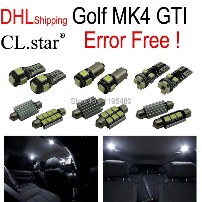 DHL shipping 14pc X Error free for VW GOLF 4 MK4 Jetta GTI LED bulb Interior