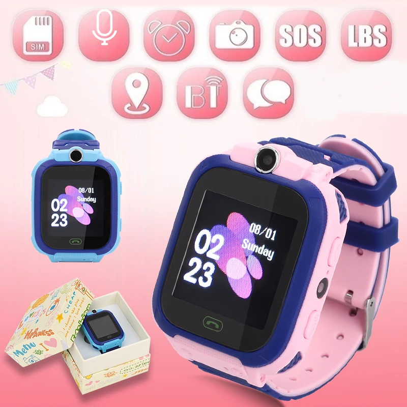  S12 GPS Kind Smart Uhr Telefon Position Kinder Uhr 144 zoll Farbe Touch Screen WIFI SOS Smart Baby 