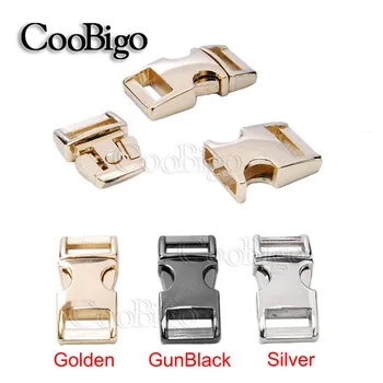 50pcs Pack Metal Hardware 3/8"(10.8mm) Buckles for Paracord Bracelet Dog Cat Collar Webbing Outdoor Survival Kits #FLQ100