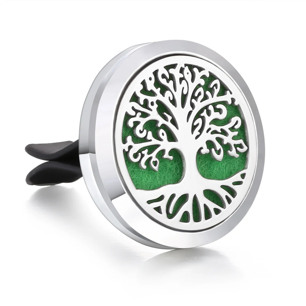 

New Tree of Life Car Perfume Diffuser Essential Oil Diffuser 30mm Magnetic Locket Vent Clip Aromatherapy Perfume Locket Jewelry