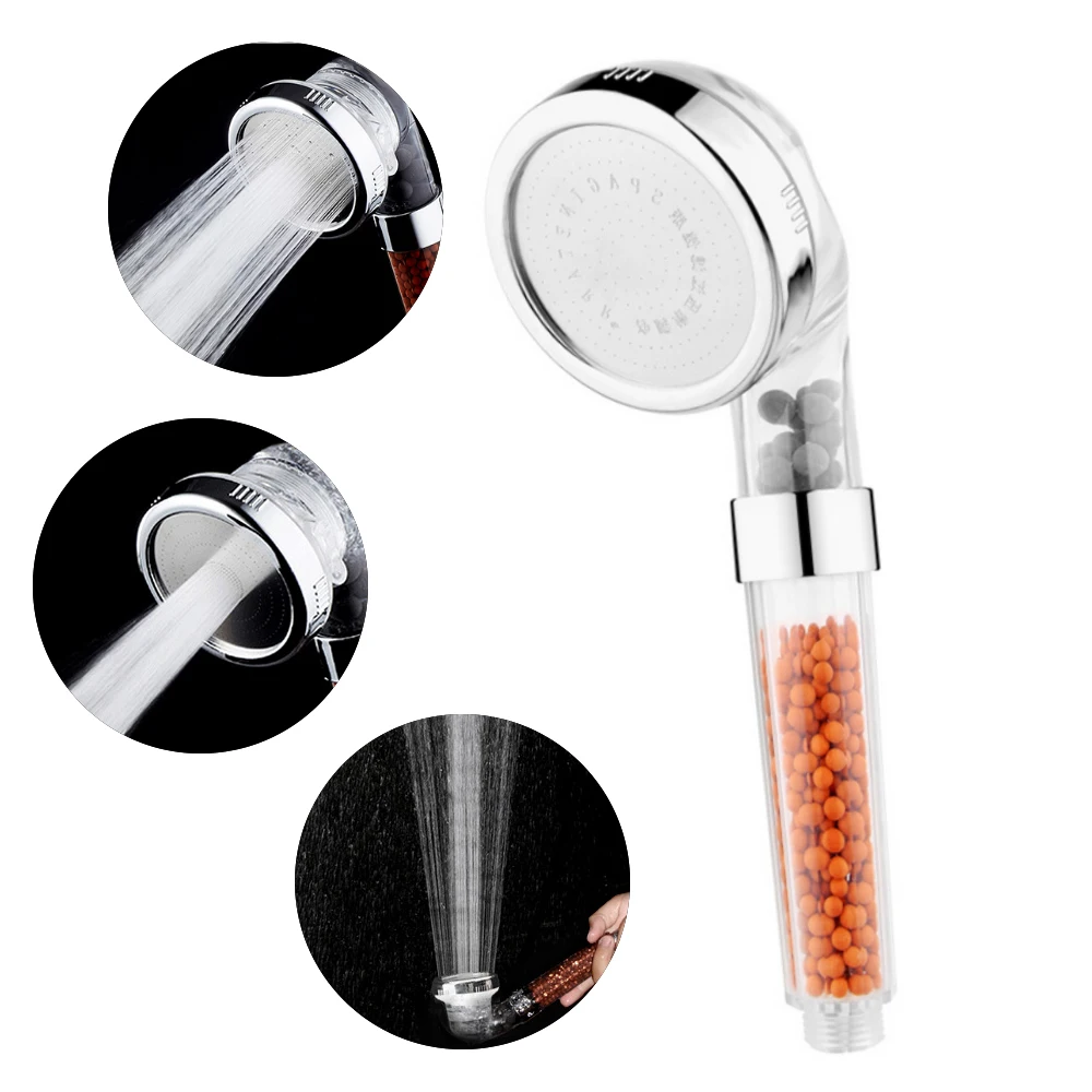 

Shower Head Adjustable 3 Mode High Pressure Handheld Filtered Bath Jetting Head With Negative Ion Activated Ceramic Balls SPA
