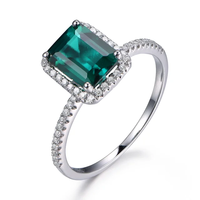 Myray Klasyczne Szmaragdowy Pierścionek Zaręczynowy Birthstone