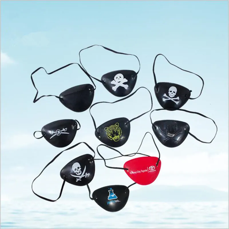 

April Fools Props Pirate Eyepatch with Flexible Rope for Christmas Halloween Costume Kid Toy Pirate One-eye Halloween Decoration