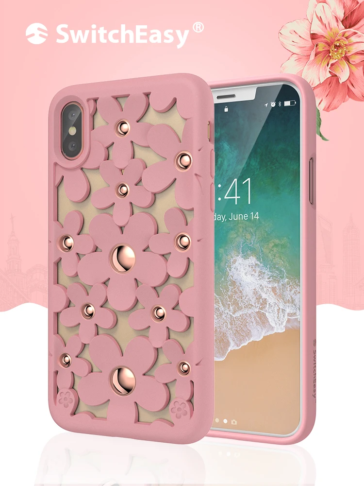 

SwitchEasy Fleur 3D openwork flowers Case Light breathable Ultra-thin soft Cover New design for iPhone XS MAX XR XS