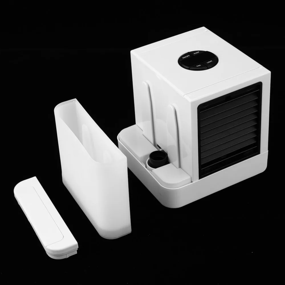 

USB Mini Air Conditioner Humidifier Purifier 3 Modes 7 Colors Light Desktop Cooling Fan for Office Home Outdoor Travel
