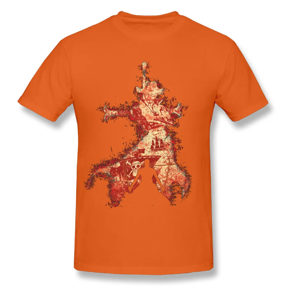 Дизайн, Мужская футболка Mihawk Roronoa Zoro, удобная хлопковая стильная цельная футболка - Цвет: Оранжевый