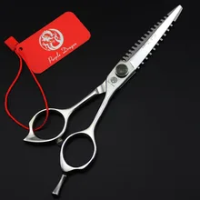 599#6,0 ''бренд фиолетовый дракон высшего класса Парикмахерские ножницы 440C Dentation Профессиональные Парикмахерские ножницы для стрижки волос
