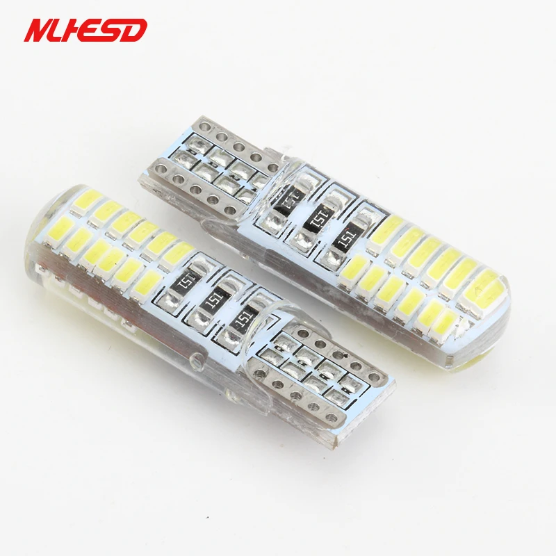 500 шт автомобиль светодио дный T10 194 W5W Canbus t10 24SMD 3014 светодио дный t10 w5w силиконовые оболочки t10 24 светодио дный авто клина стороны лампы Парковка лампы