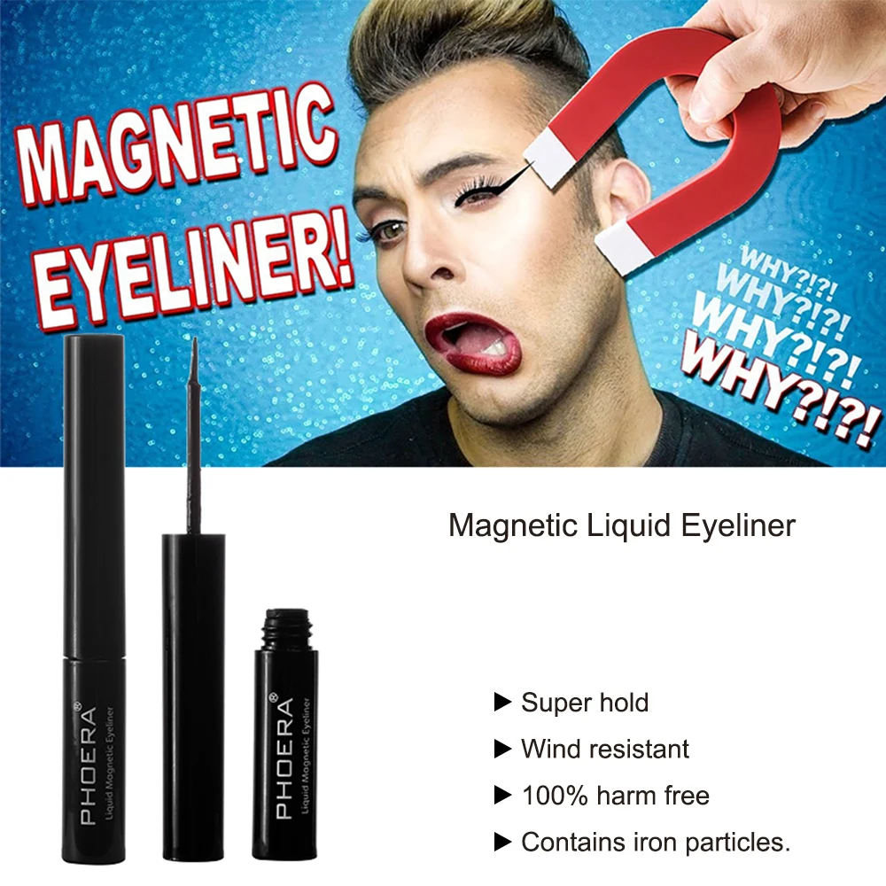 

PHOERA Magnetic Eyeliner Liquid Fast Drying Easy To Wear Sweat-proof Lasting Waterproof Eyeliner for Magnets Eyelashes TSLM2