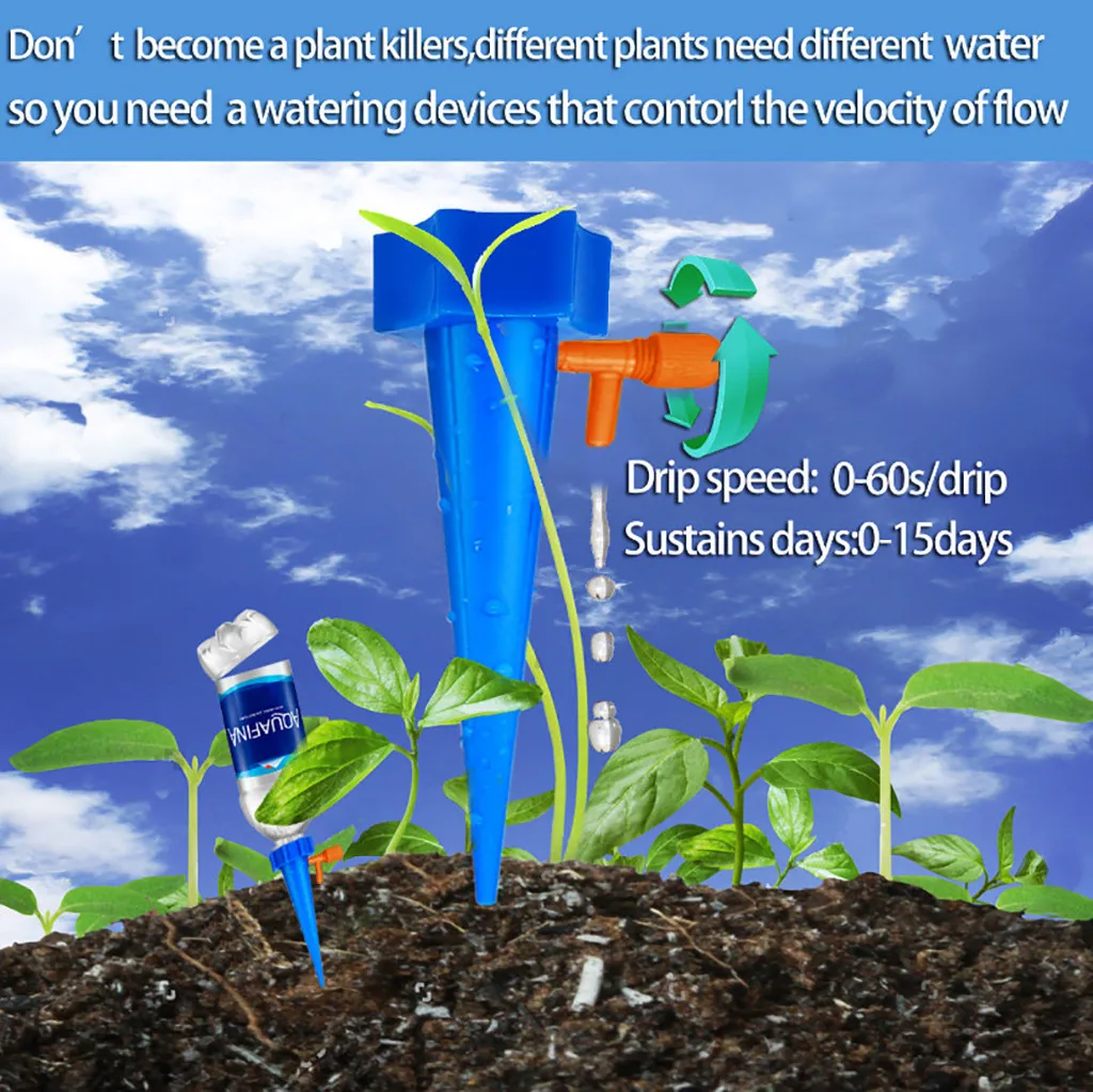 12 шт. диспенсер для воды для садовых растений автоматическая система полива ногтей регулируемый поток воды капельное оборудование для полива#10