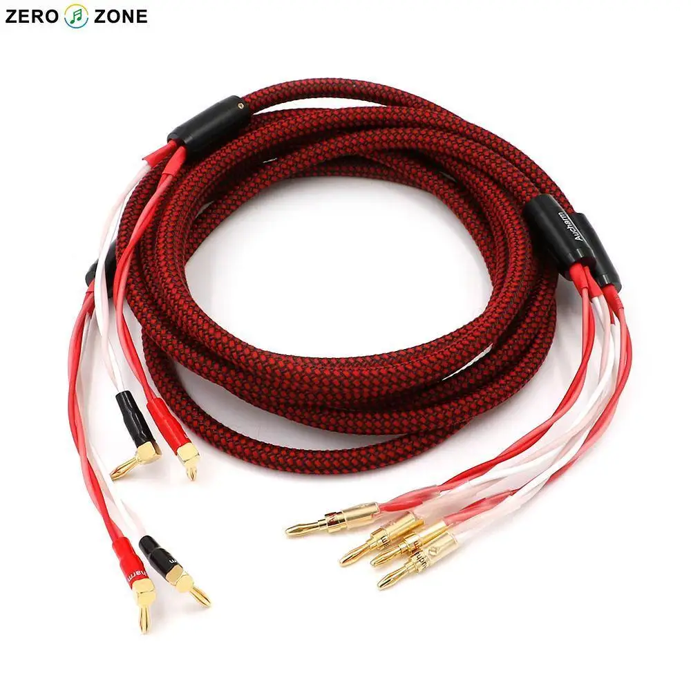

GZLOZONE One Pair High Quality HIFI SP01 Speaker Cable 2.5M / Pure Hand Made