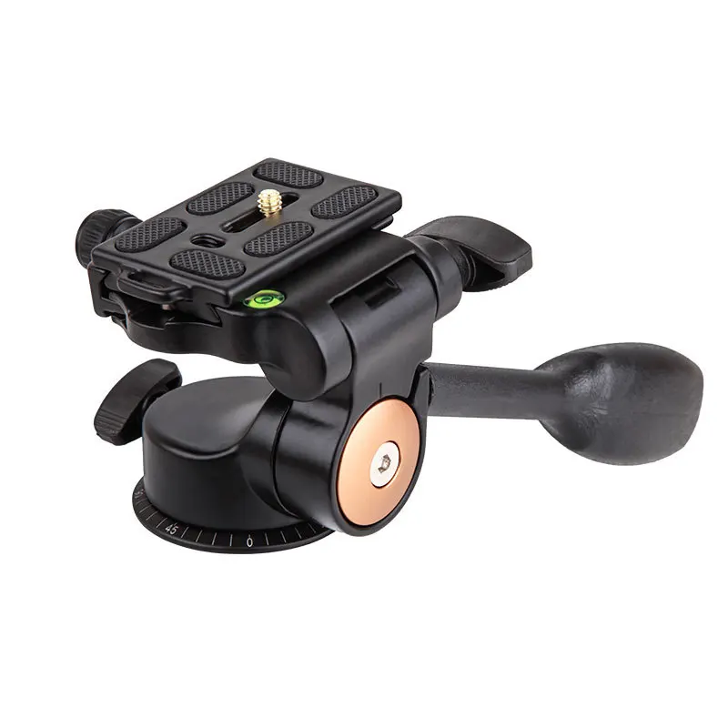 

Q08 Aluminum 3-Way Fluid Head Rocker Arm Video Tripod Ball Head+ Quick Release Plate for DSLR Camera Tripod Monopod