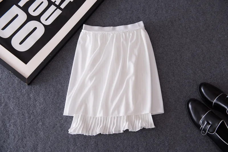 Мода женская летняя шифоновая юбка в складку Женская винтажная элегантная Тюлевая плиссированная черная белая юбка подходит ко всему ZY4021