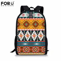 FORUDESIGNS/женский рюкзак для путешествий, парусиновый школьный рюкзак для девочек-подростков, Африканский Традиционный принт, женская