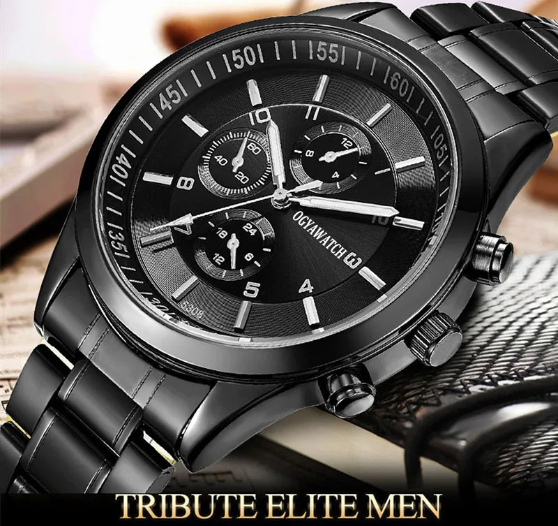 

OGY Mens Watches Top Brand Luxury Sport Quartz-Watch Full Steel Clock Men Waterproof Wristwatch relogio masculino drop shipping