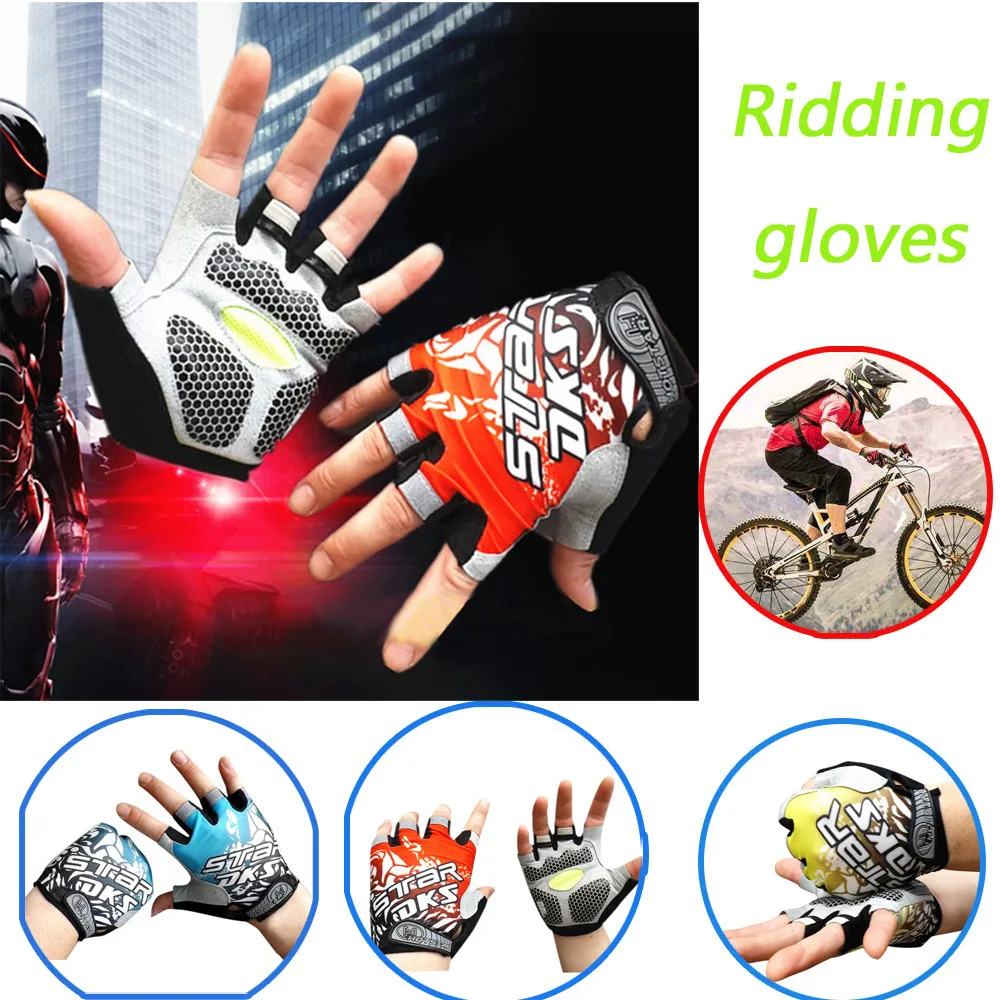 Men Antiskid Gloves Sunscreen Riding Bike Gym Fitness Sports Half