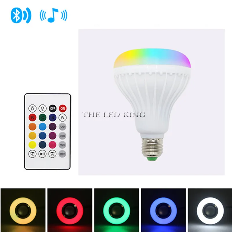 E27 B22 Беспроводная Bluetooth Колонка + 12 Вт RGB лампа светодиодная 110 В 220 светодиодный