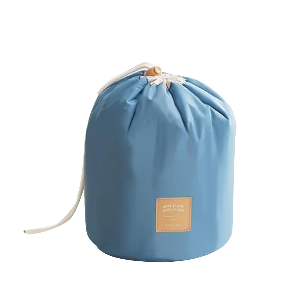 4 Colors Portable Drawstring Storage Bags Travel Barrel Carry Case