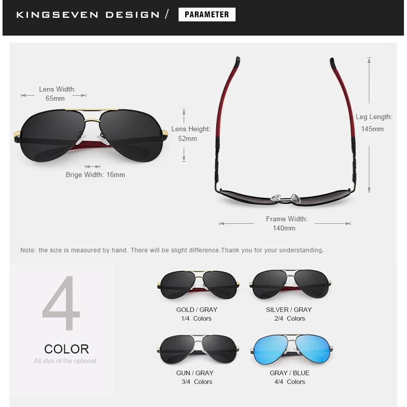 KINGSEVEN Men Vintage Aluminum Polarized Sunglasses Classic Brand Sun glasses