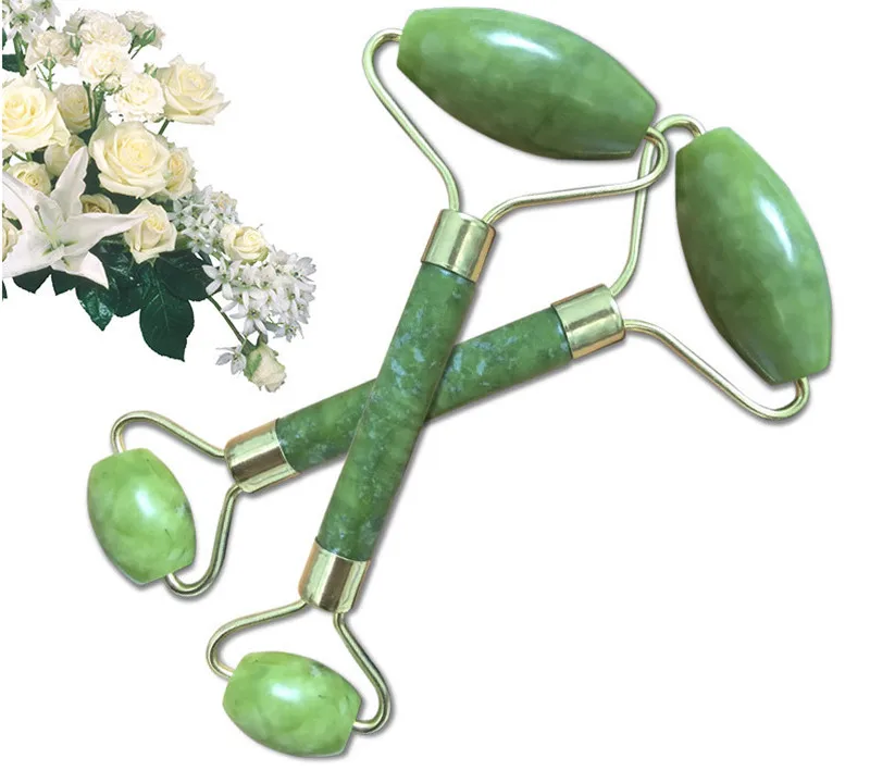 2 шт./компл. массажный ролик для лица с двойной головкой натуральный нефрит доска