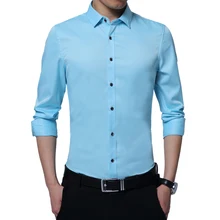 Новые мужские рубашки мужские с длинным рукавом осенние модные дизайнерские хорошего качества однотонные рубашки Slim Fit деловые рубашки Формальные 5XL