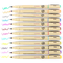 12 цветов мягкая ручка эскиз кисть для рисования; ручка для краски ing Pigma Micron тонкая линия краски кисти Мягкие Водонепроницаемые мультфильмы