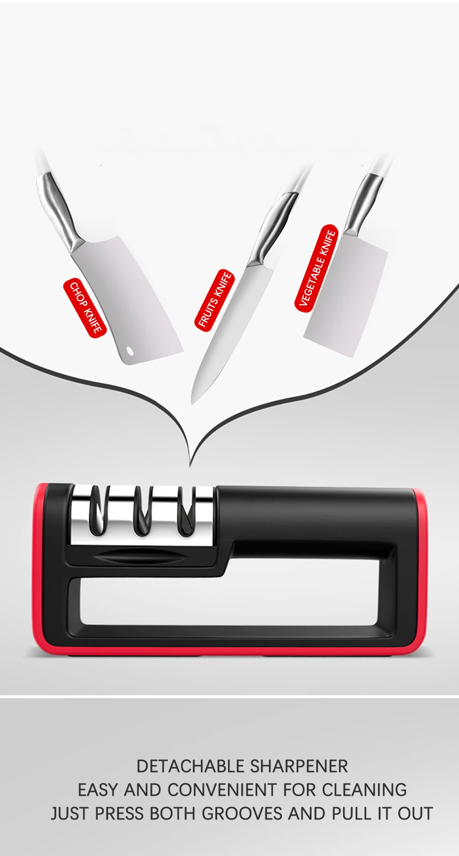 Stainless Steel Professional Knife Sharpener With Diamond Sharpening Stone