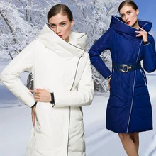 Зимнее женское пальто, зимнее роскошное женское длинное пуховое пальто в европейском стиле, супер белая пуховая куртка, женское пуховое пальто