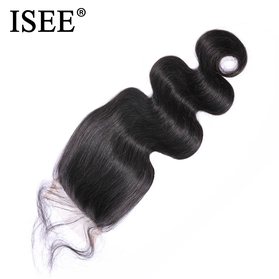 ISEE волосы малазийские синтетические волосы волнистые " x 4" швейцарская шнуровка часть Remy человеческие волосы натуральный цвет