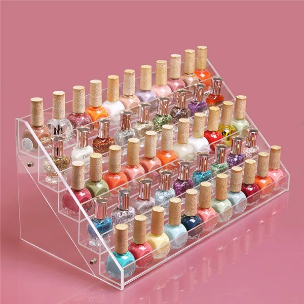 

5 Tiered Makeup Cosmetic can put on 65 bottles Clear Organizer Display Stand Holder Nail Polish Jewelry Rack