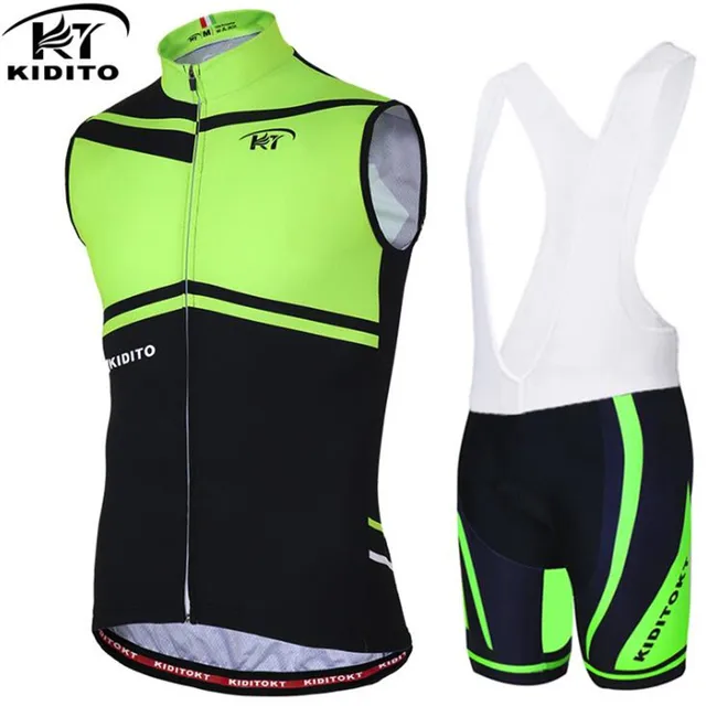 US $36.42 KIDITOKT Cycling Jersey set Men Summer Team Vest Sleeveless bicycle Bike Clothing Ropa Ciclismo Cyc