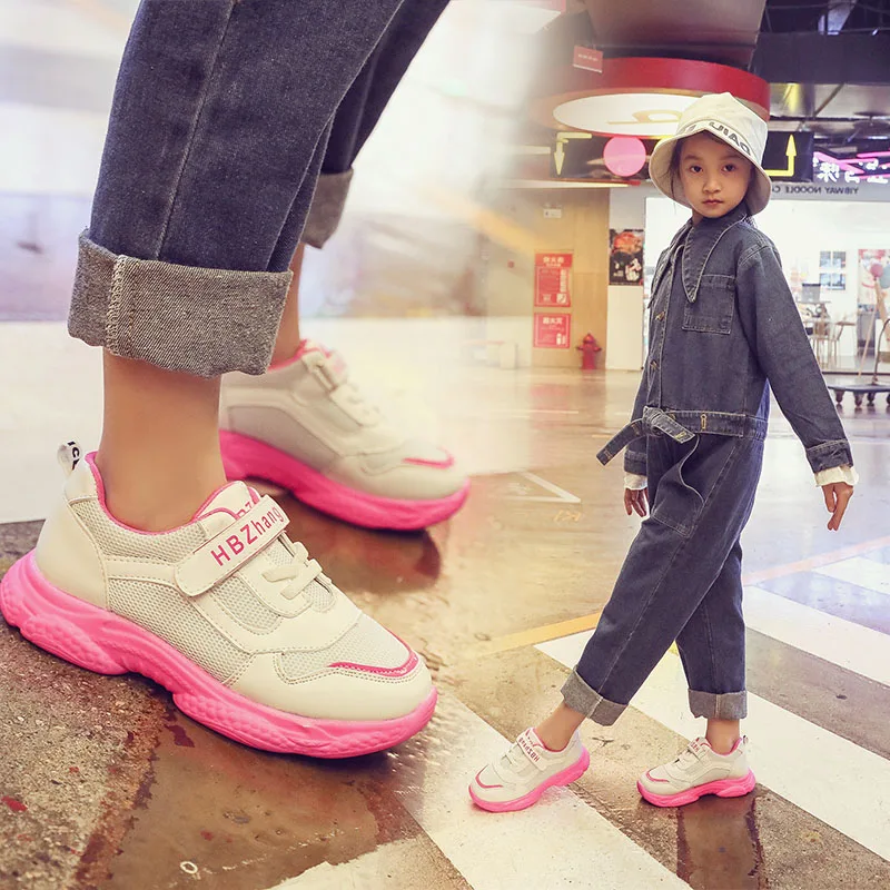 

Kids Casual Shoes Girls Summer Shoes White Pink Breathable Sneakers Anti slippery for Spring Summer Autumn