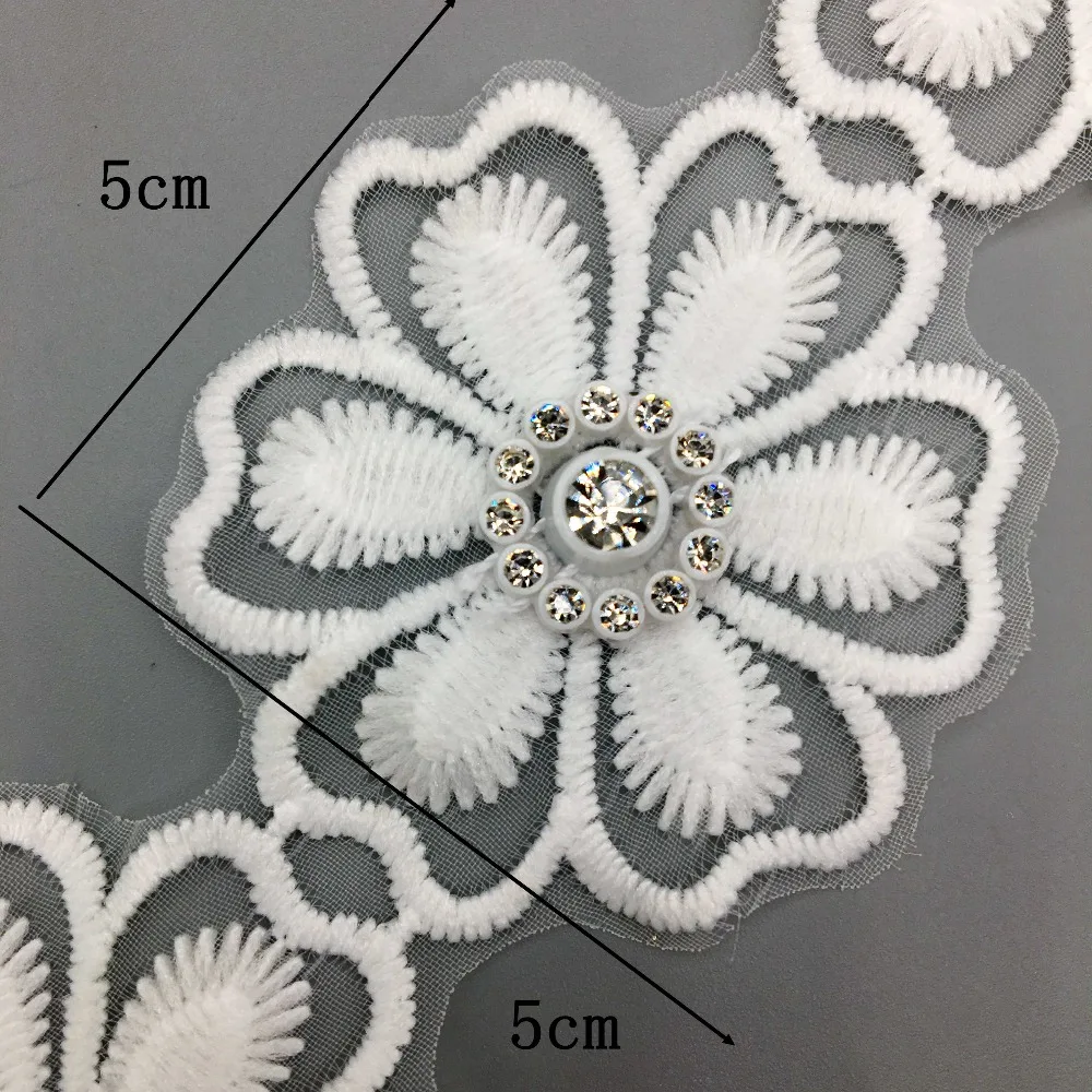 20x цветы 3D алмаз французский кружевной отделкой ткань лента для самостоятельного пошива одежды ручной работы вышитая аппликация для декора свадебного платья