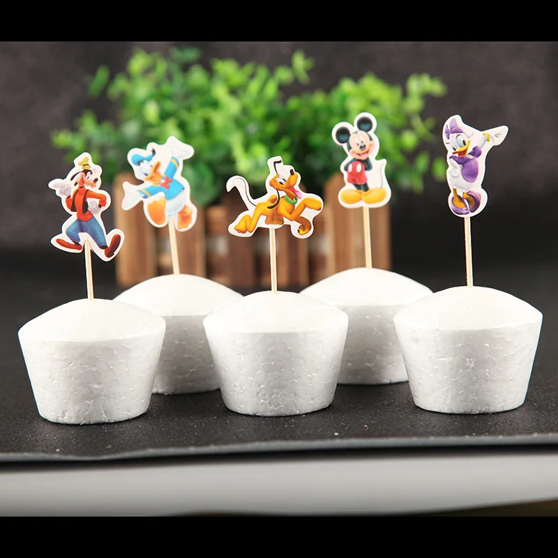 

24pcs/lot Disney Donald Duck Theme Birthday Party Cake Dessert Cupcake Toppers Girls Favors Supplies