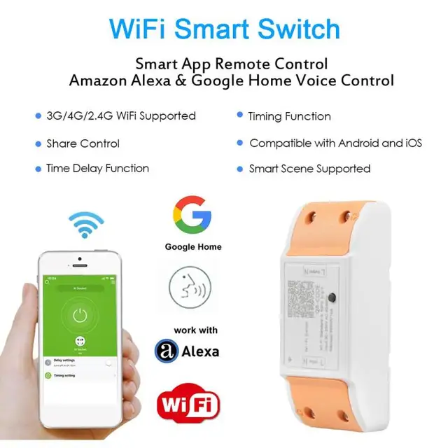 Wifi Smart Switch Wireless Remote Control Light Timer Relay Switches Wifi Smart Switch Wireless Remote Control Light Timer Relay Switches 110v 220v Home Automation Module Works With Alexa