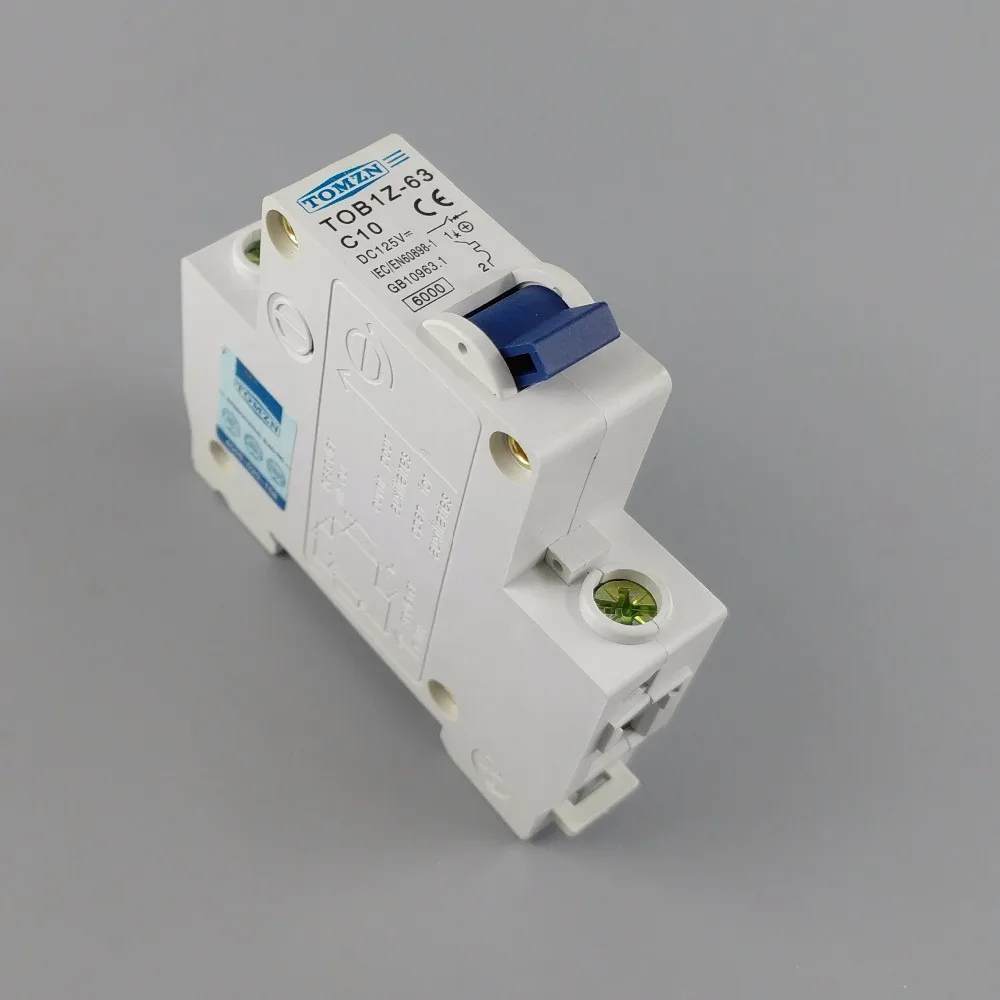1P 10A DC 125V автоматический выключатель MCB C curve|mcb rccb|mcb circuit breakermcb mini breaker |