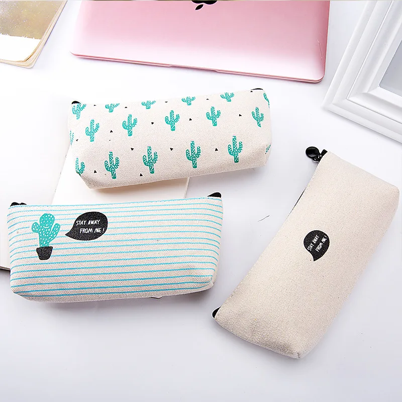 Buy Cactus Canvas School Pencil Case Stationery