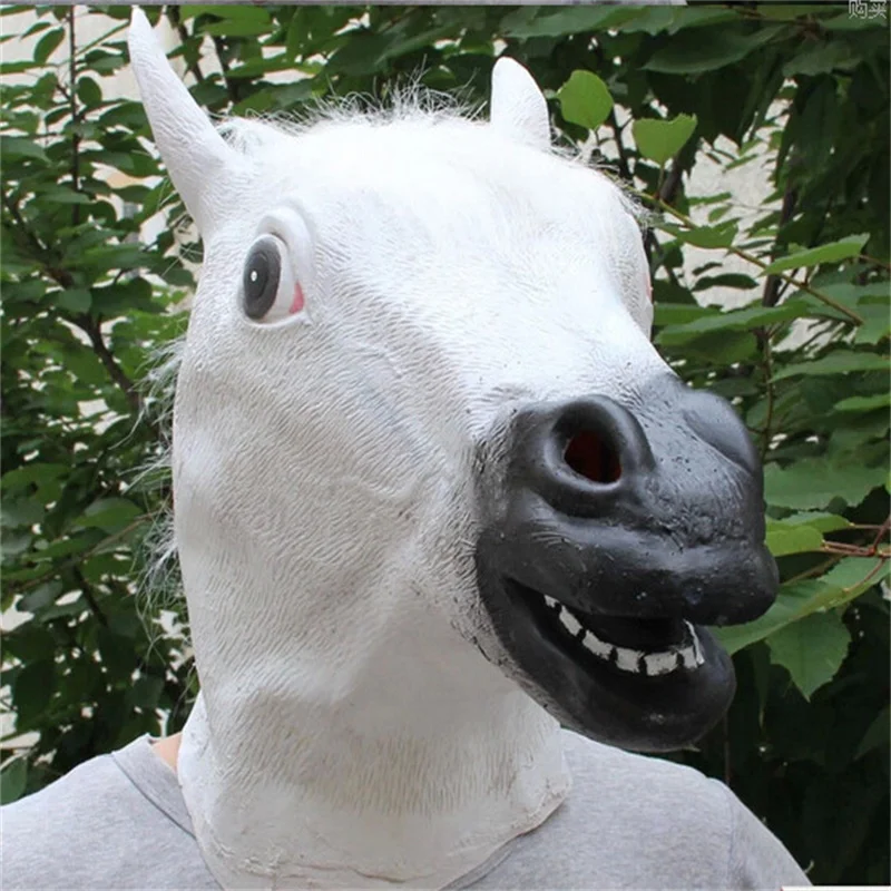 Cosplay Horse Mask Funny Mask Masquerade mens Decorations Latex Caps