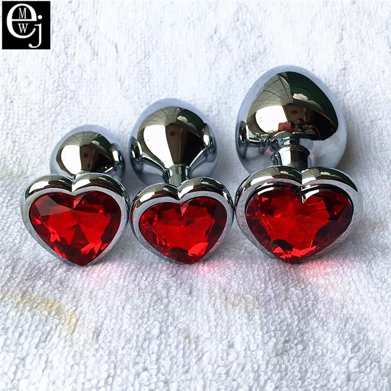 Koop EJMW 3 Stks set Hart Stijl Rvs Anale Seksspeeltjes Anale Plug Buttplug Met Zak Speeltjes Voor Vrouwen Mannen Stimulator Dildo